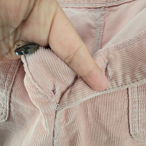 Frye Llana Ultra High Rise Wide Leg Corduroy Jeans mauve FLAWED Size 4 - Picture 9 of 15